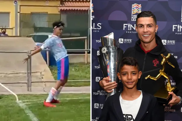 VIDEO: Cristiano Jr. Outshines Messi’s Son with Spectacular Free-Kick Goal