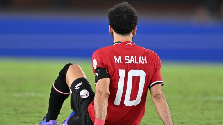 Liverpool’s Mohamed Salah forced off with injury in Egypt’s match against Ghana in the Africa Cup of Nations