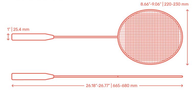 Các Quy Định Về Kích Cỡ Vợt Cầu Lông